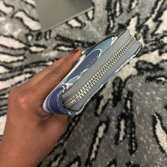 Coach POPPY Blue and Gray Women's Wallet - Picture 7 of 12